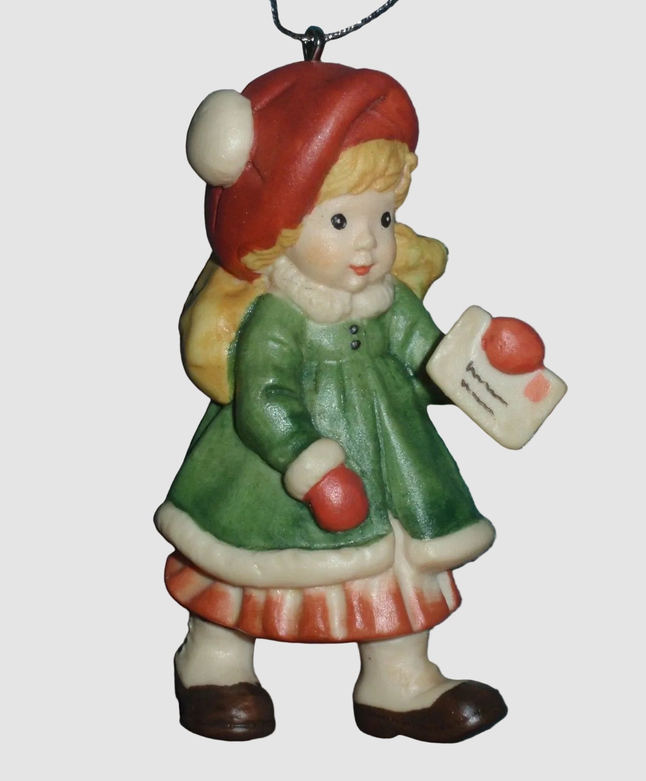 Toriart ANRI Special Delivery Christmas Ornament 627109 Sarah Kay Italy Girl Letter Red Hat Vintage Box