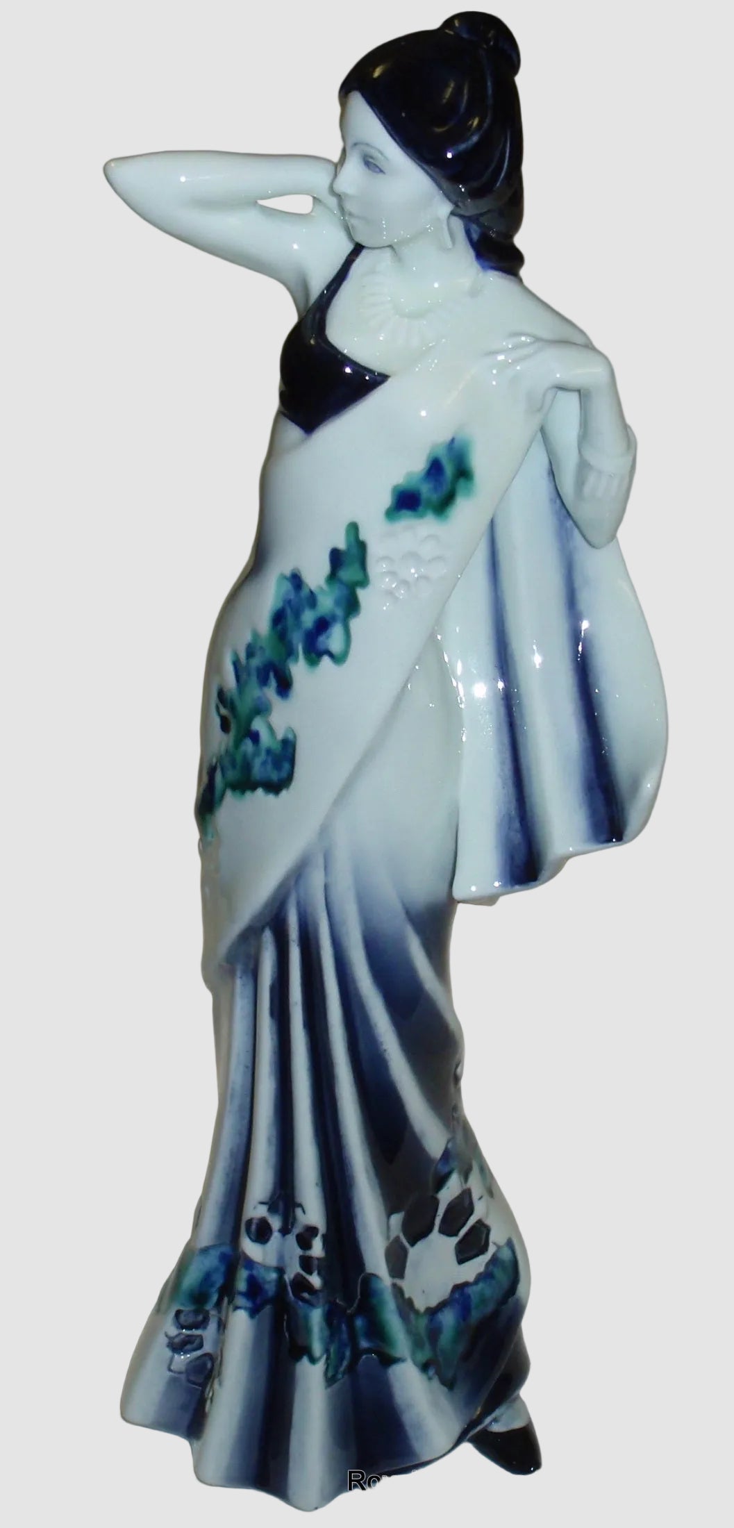Royal Doulton Eastern Grace Figurine HN3683 Blue Flambe Pauline Parsons Vintage England Porcelain Rare