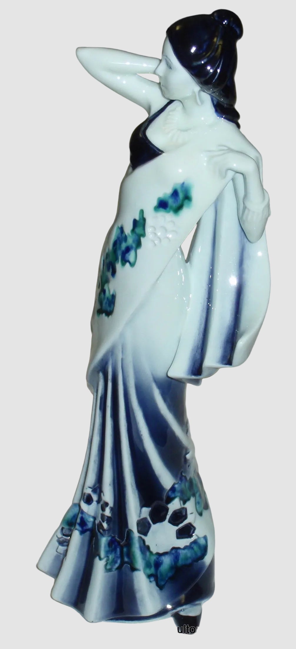 "Eastern Grace" Royal Doulton Figurine HN3683 - Rare Blue Flambe (12.25")