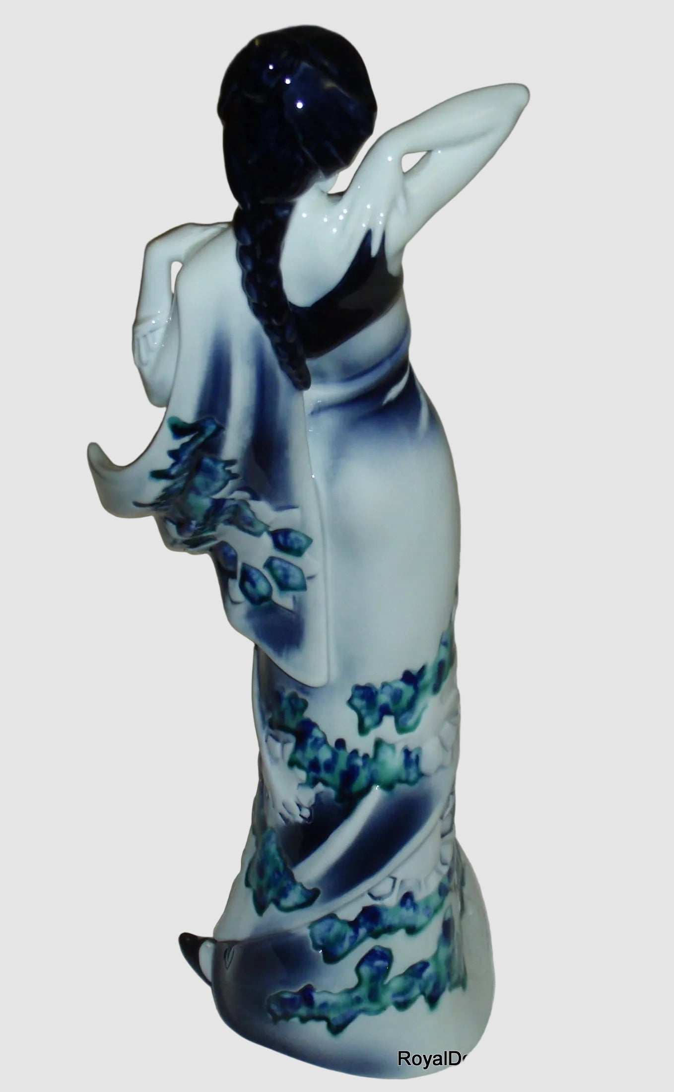 "Eastern Grace" Royal Doulton Figurine HN3683 - Rare Blue Flambe (12.25")