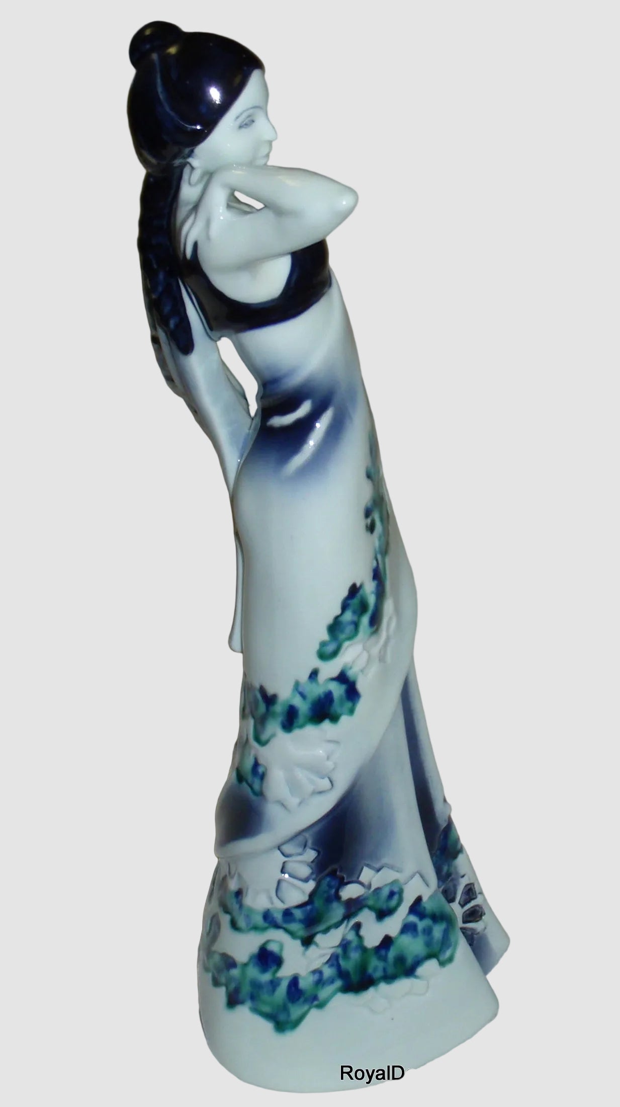 "Eastern Grace" Royal Doulton Figurine HN3683 - Rare Blue Flambe (12.25")