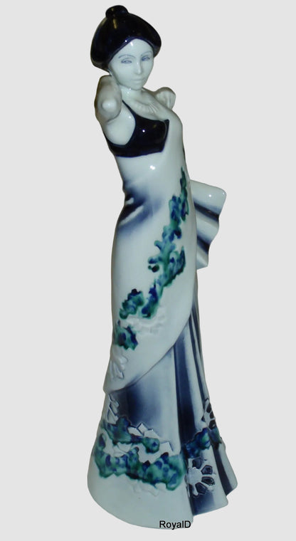 "Eastern Grace" Royal Doulton Figurine HN3683 - Rare Blue Flambe (12.25")
