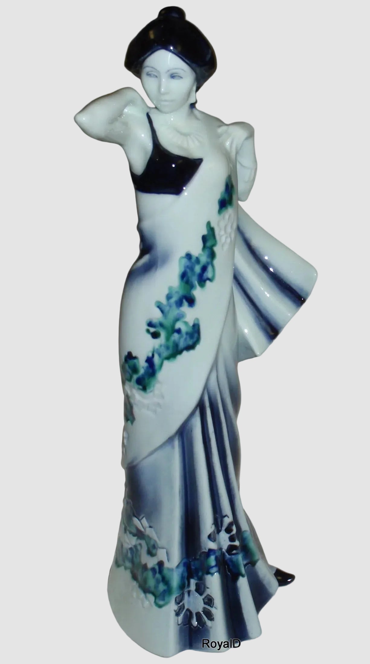 "Eastern Grace" Royal Doulton Figurine HN3683 - Rare Blue Flambe (12.25")