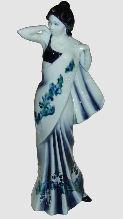 "Eastern Grace" Royal Doulton Figurine HN3683 - Rare Blue Flambe (12.25")