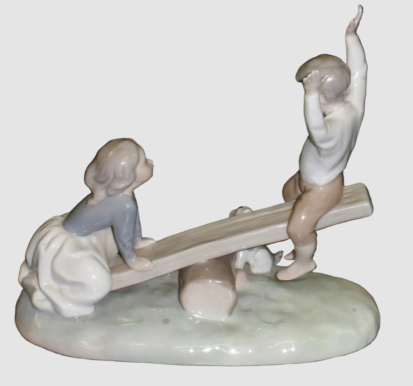 "See Saw" Lladro Figurine #4867 - Boy & Girl Teeter Totter (8")