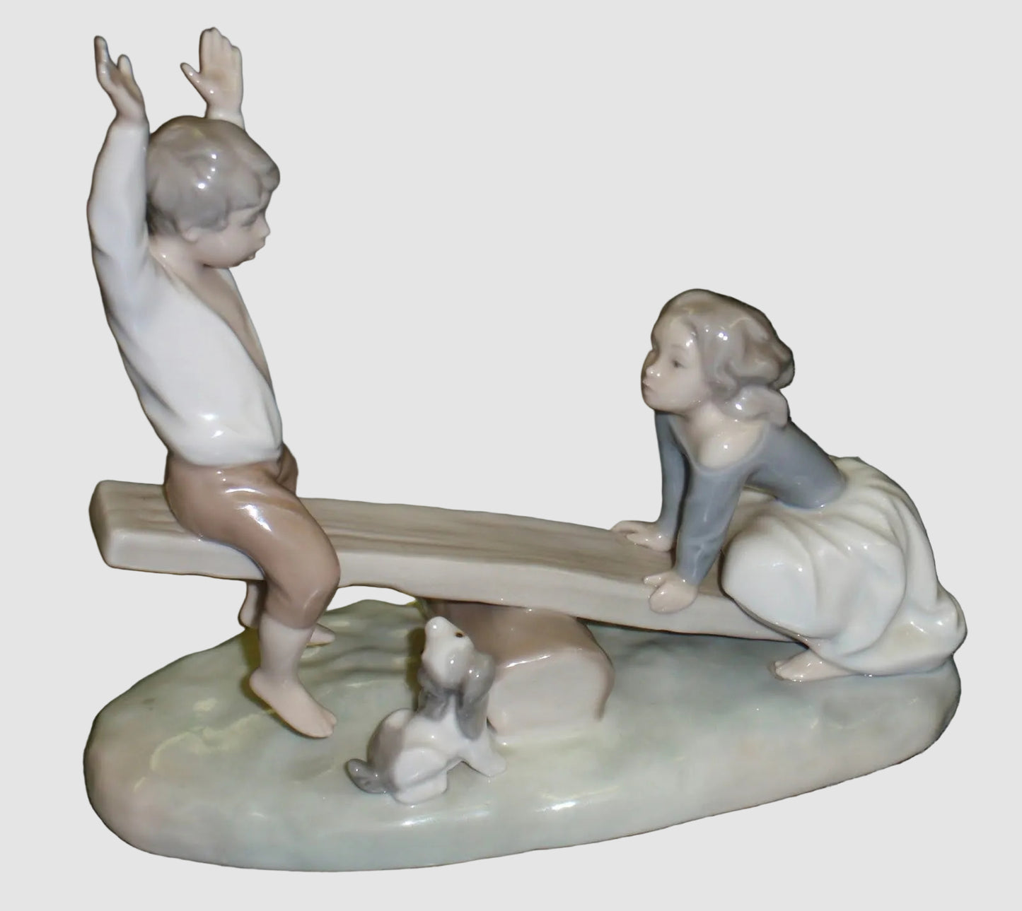 "See Saw" Lladro Figurine #4867 - Boy & Girl Teeter Totter (8")