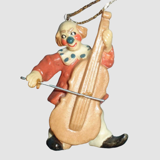 Toriart ANRI Clown Playing Cello Christmas Ornament 15100 Miniature Circus Music Holiday Vintage Italy