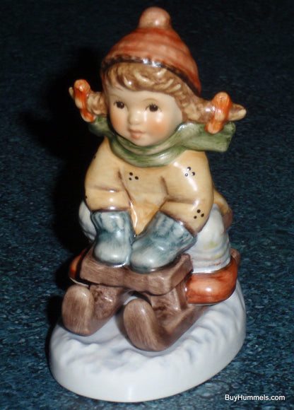 "Sleigh Ride" Holiday Goebel Hummel Figurine #2236 - Girl Sledding (3.25")