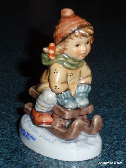 "Sleigh Ride" Holiday Goebel Hummel Figurine #2236 - Girl Sledding (3.25")