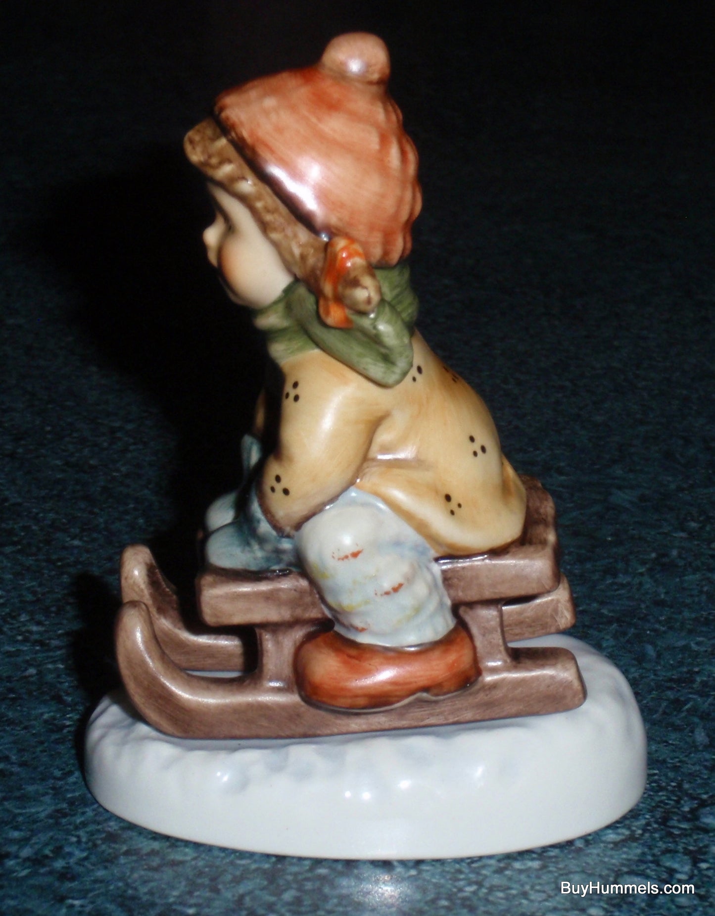 "Sleigh Ride" Holiday Goebel Hummel Figurine #2236 - Girl Sledding (3.25")