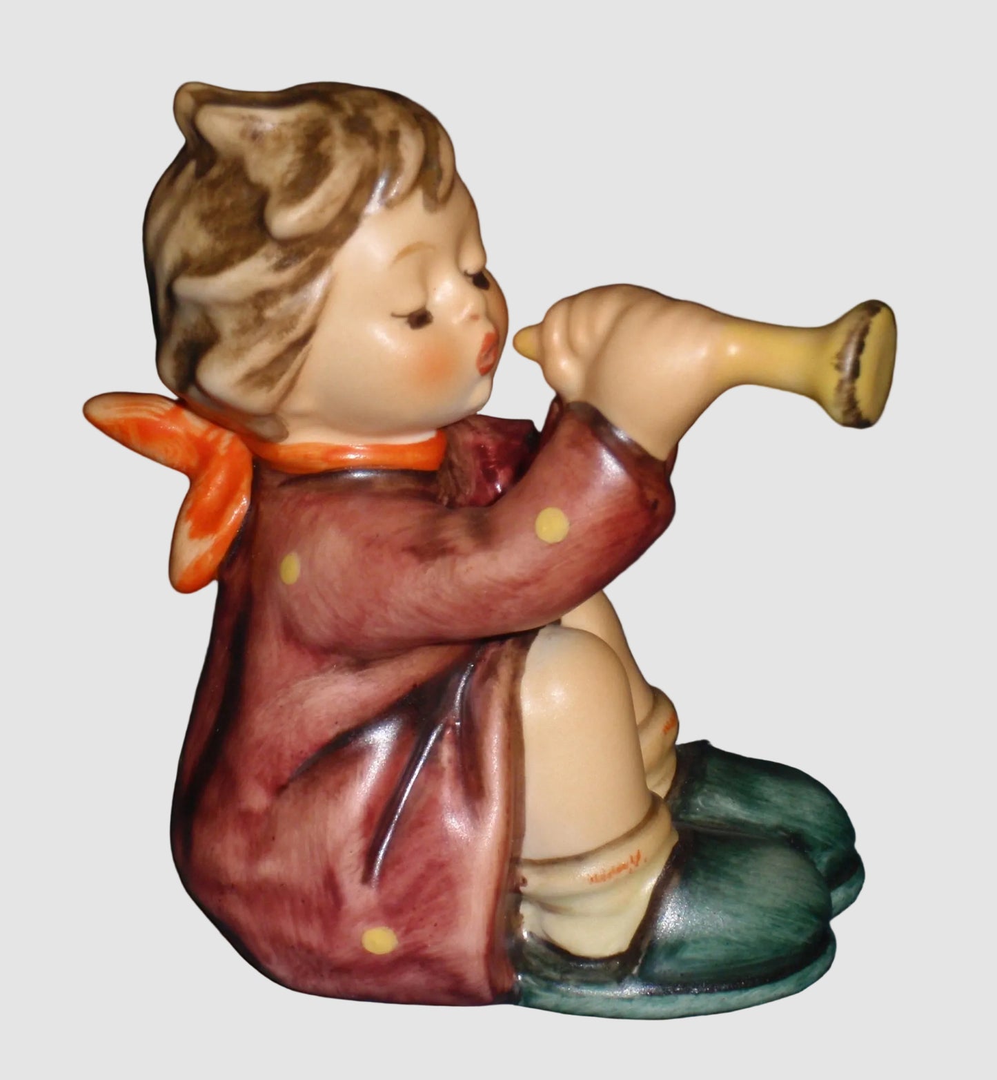 Goebel Hummel Girl with Trumpet Figurine 391 Gerhard Skrobek Mädchen mit Trompete Musical Child Vintage Germany Porcelain