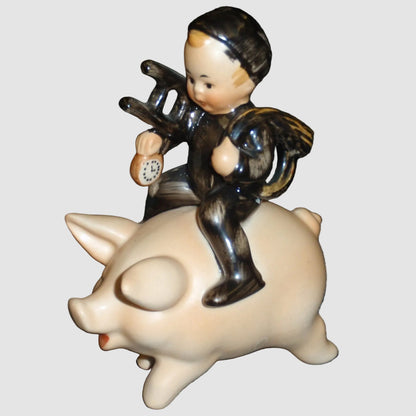 Goebel Double Luck Figurine SP061 Maria Spötl Chimney Sweep Pig Ladder Clock Good Fortune Vintage Germany Porcelain