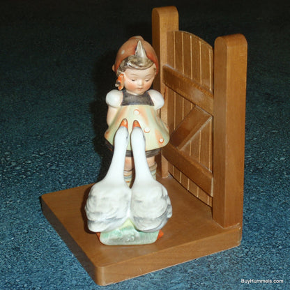 "Farm Boy" & "Goose Girl" Hummel Bookends #60A #60B - TMK2 Full Bee (6")