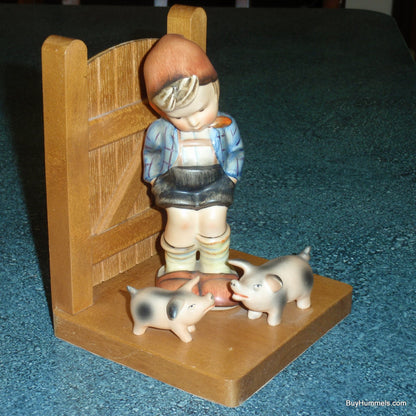 "Farm Boy" & "Goose Girl" Hummel Bookends #60A #60B - TMK2 Full Bee (6")