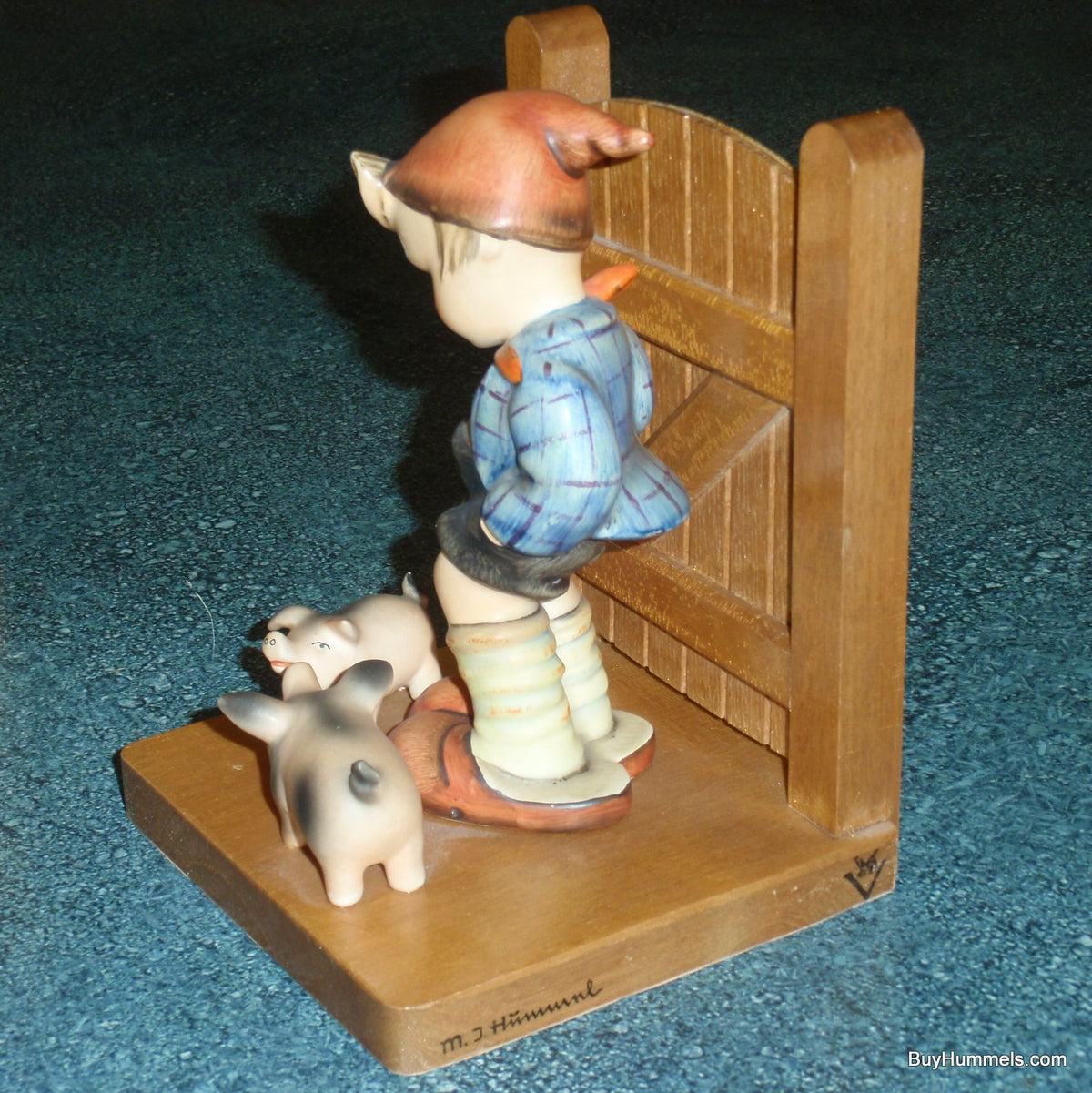 "Farm Boy" & "Goose Girl" Hummel Bookends #60A #60B - TMK2 Full Bee (6")