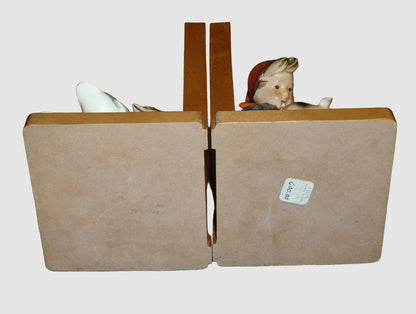 "Farm Boy" & "Goose Girl" Hummel Bookends #60A #60B - TMK2 Full Bee (6")