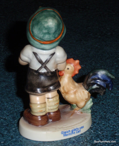 "Morning Call" Goebel Hummel Figurine #2227 TMK8 - Boy Feeding Rooster