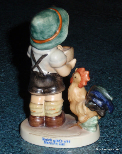 "Morning Call" Goebel Hummel Figurine #2227 TMK8 - Boy Feeding Rooster