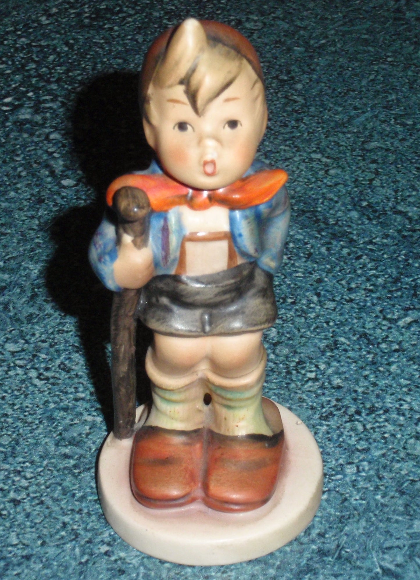 1950s Goebel Hummel Little Hiker Figurine 16 2 0 Boy Hiking Backpack TMK 2 Full Bee Vintage Germany
