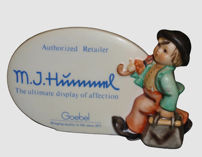 "Merry Wanderer" Goebel Hummel Authorized Retailer Dealer Plaque #187/A - TMK-6 (5.75")