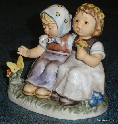 "Pleasant Moment" Goebel Hummel Figurine #425 TMK8 - Girls with Butterfly