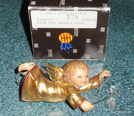 Anri Ferrandiz Wood Carved "Hear The Angels Sing" Christmas Ornament #652425 With Original Box - Italian Christmas Gift!