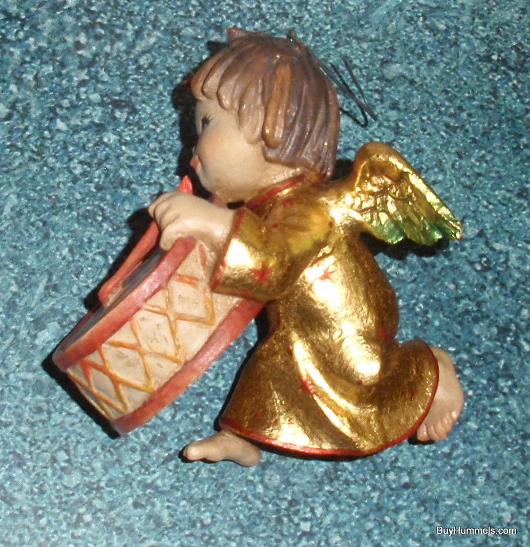 Anri Wood Carvings "Heavenly Drummer" Angel Figurine Christmas Ornament Italy With Original Box - Extremely Rare Christmas Gift!