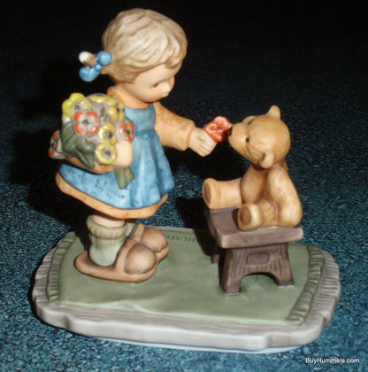 Goebel Berta Hummel "With Love" BH66 Figurine Girl With Teddy Bear!