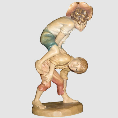 "Leap Frog" Anri Woodcarving #689-080 Signed Ulrich Bernardi (9")