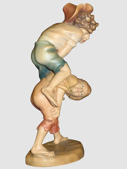 "Leap Frog" Anri Woodcarving #689-080 Signed Ulrich Bernardi (9")