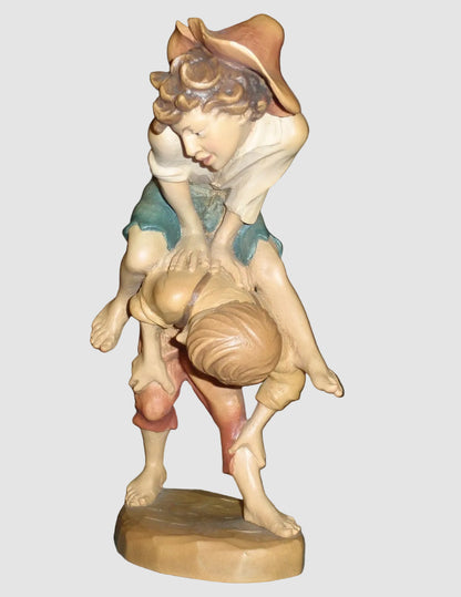 "Leap Frog" Anri Woodcarving #689-080 Signed Ulrich Bernardi (9")