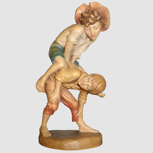 Anri Leap Frog Woodcarving 689 080 Signed Ulrich Bernardi Hand Carved Wood Figure Large Vintage Italy