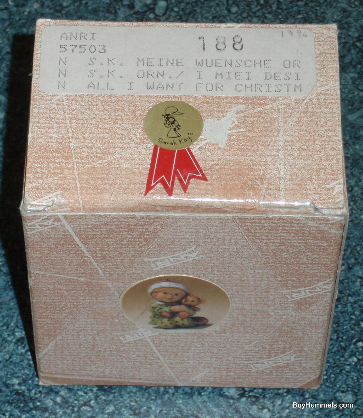 "All I Want For Christmas" Anri Sarah Kay Wood Carved Christmas Ornament #57503 SIGNED WIth Original Box!