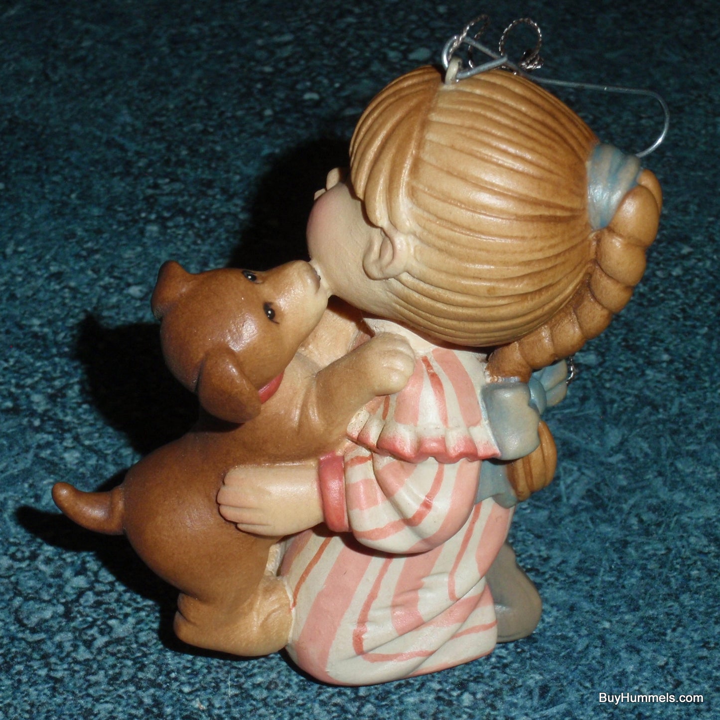 "Christmas Puppy" Anri Sarah Kay Wood Carved Christmas Ornament Figurine With Original Box!