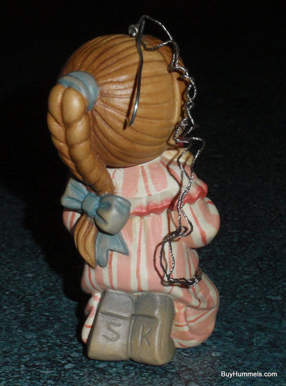 "Christmas Puppy" Anri Sarah Kay Wood Carved Christmas Ornament Figurine With Original Box!