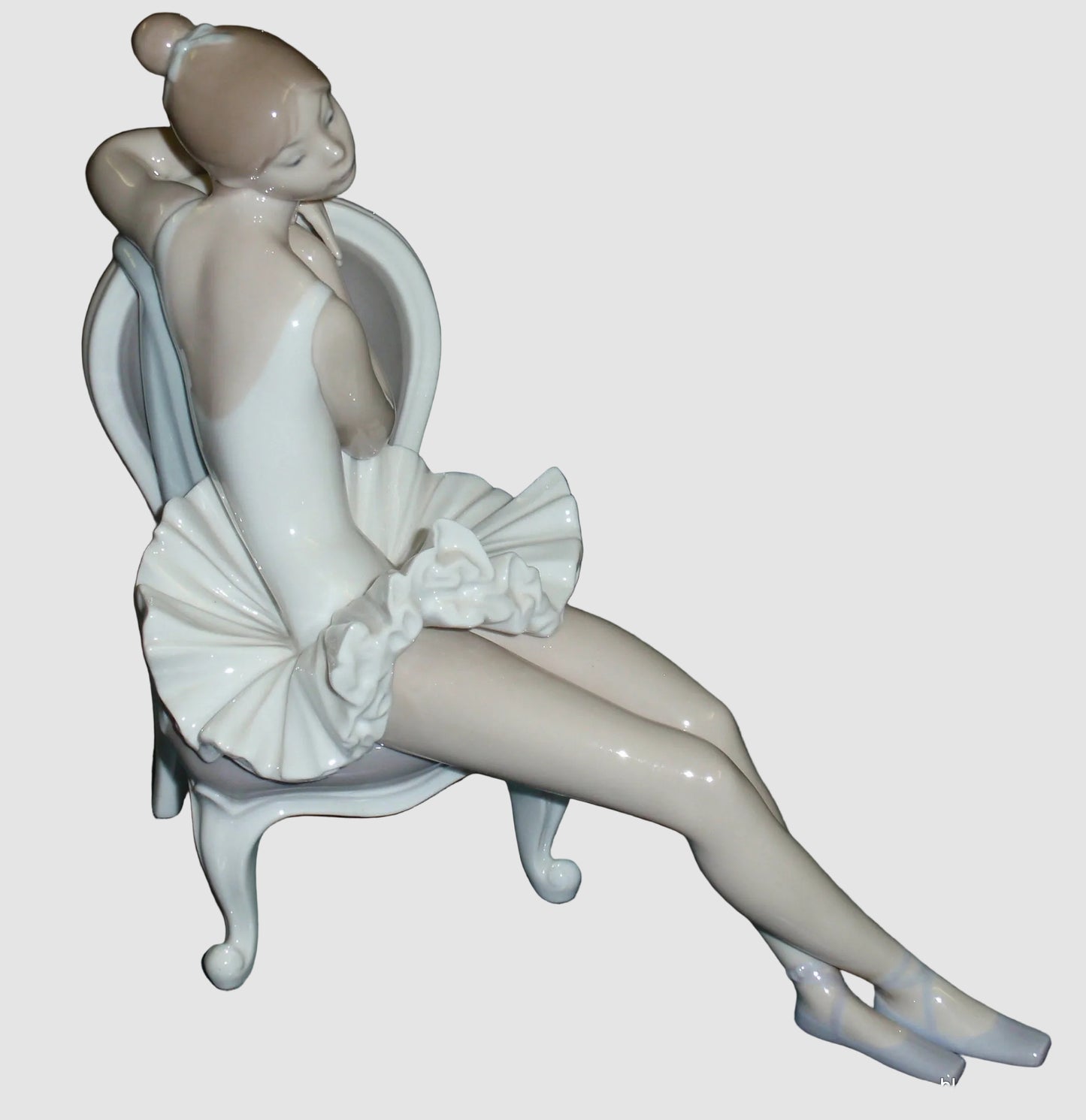 "Classic Dance" Lladro Porcelain Figurine #4847 - Seated Ballerina (12.5")