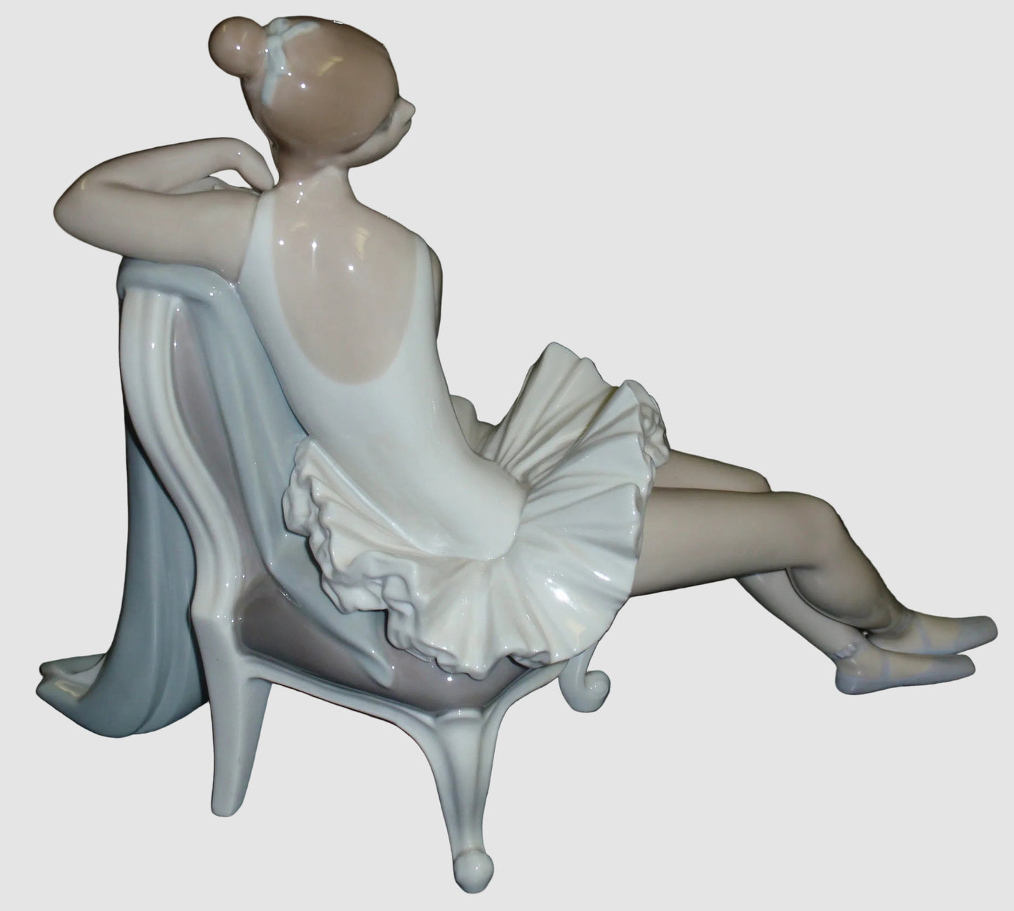 "Classic Dance" Lladro Porcelain Figurine #4847 - Seated Ballerina (12.5")