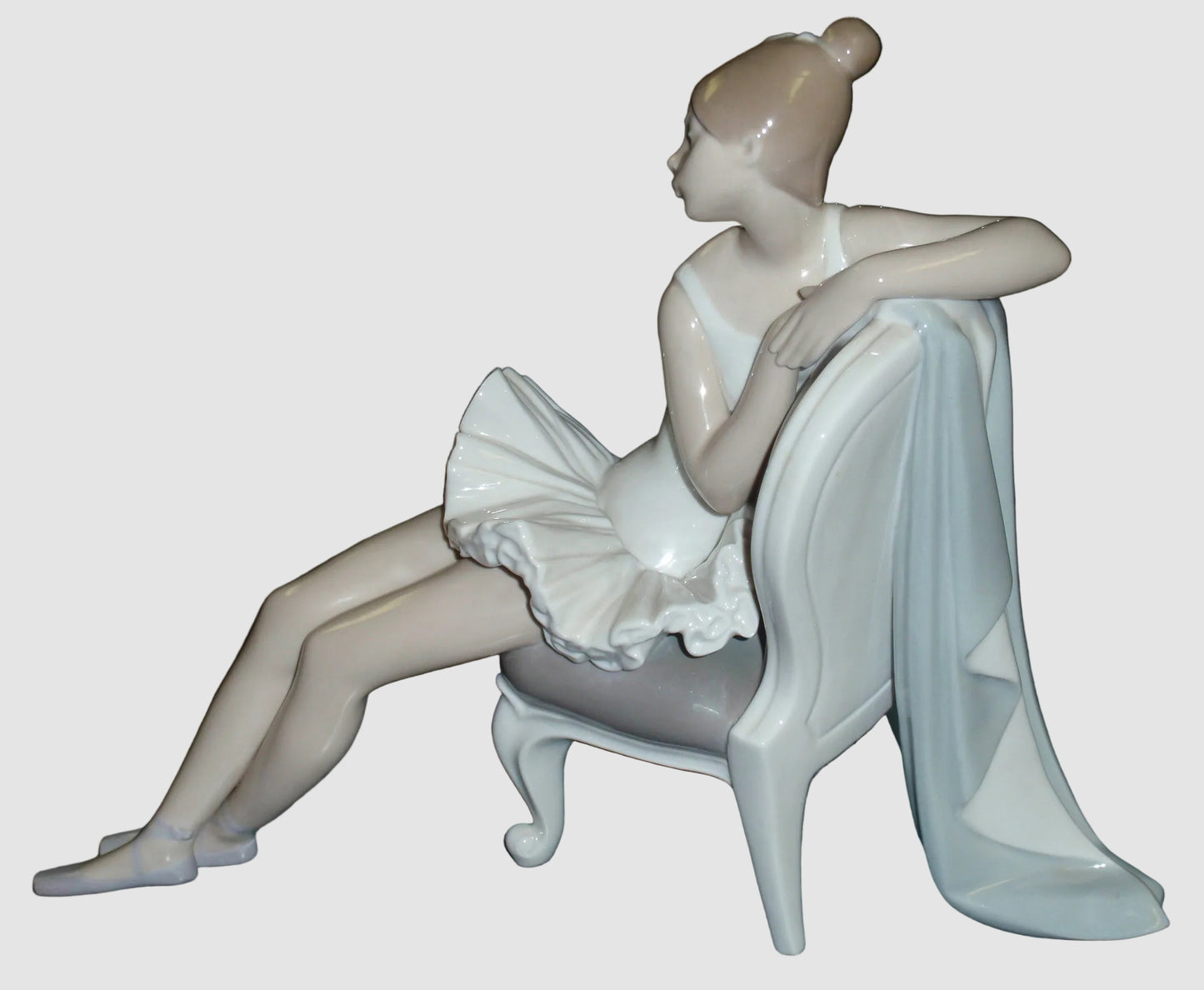 "Classic Dance" Lladro Porcelain Figurine #4847 - Seated Ballerina (12.5")