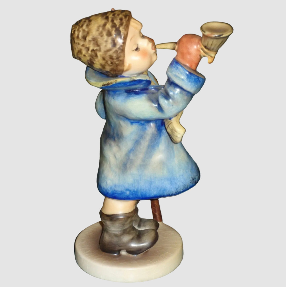 Goebel Hummel Hear Ye Hear Ye Figurine 15 II Extra Large Night Watchman Boy Horn Lantern Axe Pocket Watch Arthur Moeller Vintage Germany Porcelain Matte Finish