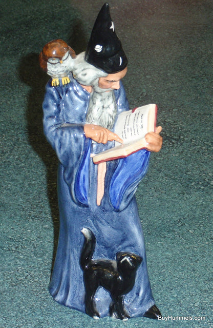 **ULTRA RARE** Royal Doulton The Wizard Figurine HN2877 With Owl Cat Spell Book - Halloween Gift!