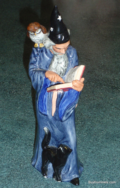 **ULTRA RARE** Royal Doulton The Wizard Figurine HN2877 With Owl Cat Spell Book - Halloween Gift!