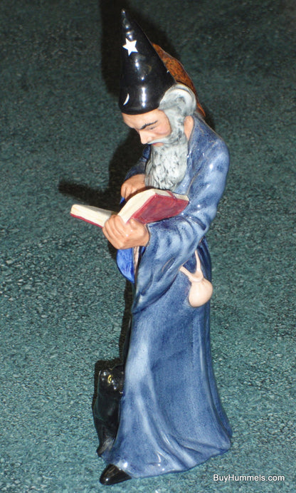 **ULTRA RARE** Royal Doulton The Wizard Figurine HN2877 With Owl Cat Spell Book - Halloween Gift!