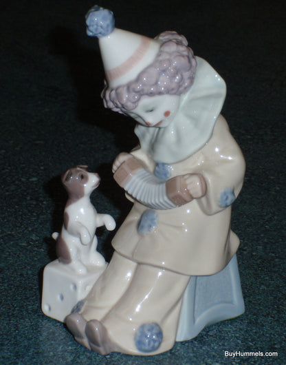 Pierrot With Concertina Lladro Clown And Puppy Dog Figurine #5279 - Collectible Gift!