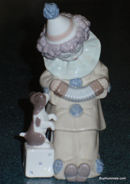 Pierrot With Concertina Lladro Clown And Puppy Dog Figurine #5279 - Collectible Gift!