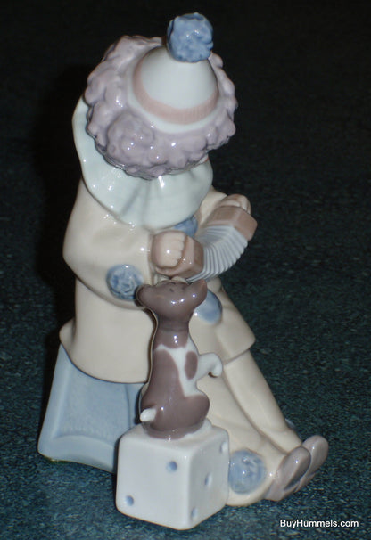 Pierrot With Concertina Lladro Clown And Puppy Dog Figurine #5279 - Collectible Gift!