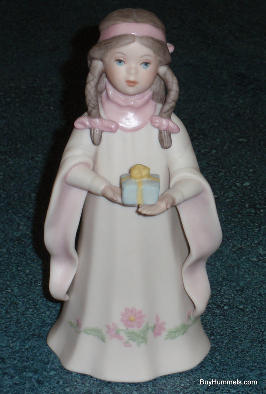 LASZLO ISPANKY PRECIOUS GIFT FIGURINE LITTLE GIRL WITH PRESENT 8" GIFT!