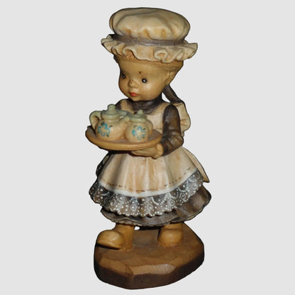 "Afternoon Tea" Anri Sarah Kay Wood Carving Figurine #653040 (4" LE)