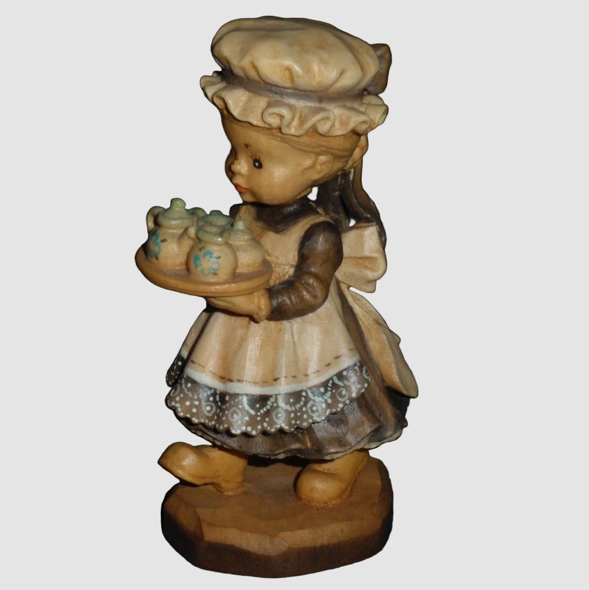 "Afternoon Tea" Anri Sarah Kay Wood Carving Figurine #653040 (4" LE)