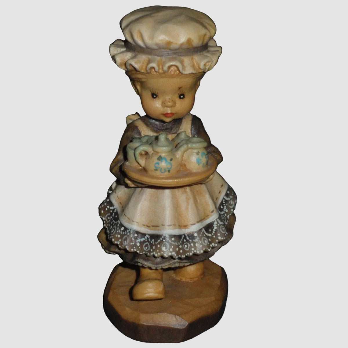 "Afternoon Tea" Anri Sarah Kay Wood Carving Figurine #653040 (4" LE)
