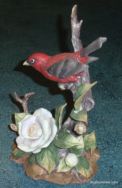 10" LIMITED EDITION Andrea by Sadek Scarlet Tanager Bird Figurine Japan #1992 - GIFT!